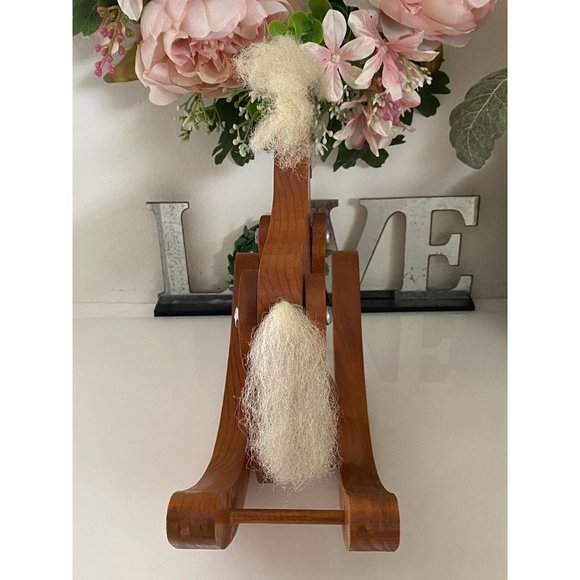 Rocking Horse Vintage Hand Crafted Folk Art Wooden Doll Horse Mane and Tail EUC - Picture 9 of 16
